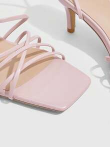 CUCCOO SZL Women's Commute Versatile Strappy Lace-Up High Heel Sandals - Baby Pink - View 4