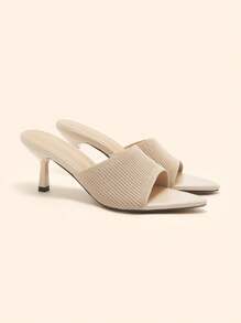 CUCCOO BASICS Pointed Toe Stiletto High Heel Sandals, Sexy & Fashionable Women's Dress Shoes, Elegant & Romantic For Dates, Parties, Gatherings - Apricot - View 8