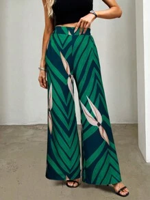 SHEIN Clasi 女式宽松花卉印花阔腿度假裤