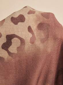 Freevana Suéter holgado de mujer con escote en V y estampado de leopardo, ropa de mujer estilo occidental, prendas de invierno para mujer de talla grande - Multicolor - Ver 7