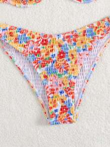 Swim Mod Random Ditsy Floral Vacation Beach Swimsuit Set For Summer - Multicolor - View 5