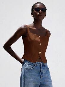 Aveloria Modichic French Elegant Commuting Sleeveless Slim Fit High-End U-Neck Women Tank Top