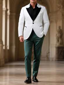 Manfinity Bizformal Conjunto de traje de negocios y commuter para hombres (chaqueta + pantalones)