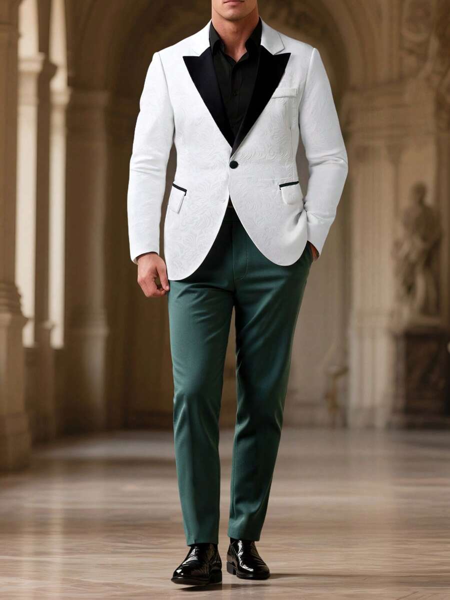 Manfinity Bizformal Conjunto de traje de negocios y commuter para hombres (chaqueta + pantalones)