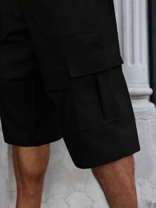 Manfinity Homme Quần Capri cạp chun co giãn, rộng rãi, thoải mái cho mùa hè, quần short nam, quần short Capri nam, quần short chạy bộ nam - màu đen - Xem 4