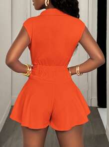 BamGleam Women's Pink Sexy Sleeveless Romper - Orange - View 2