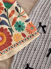 Travachic Shorts casuales sueltos de mujer con estampado floral de cintura media