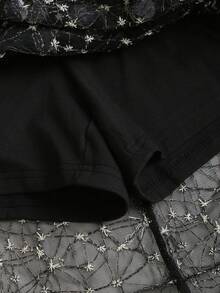 Sweetra Elegant Embroidered & Sequin Decor Sexy Women's Party & Nightclub Skirt Fall Cloth For Women