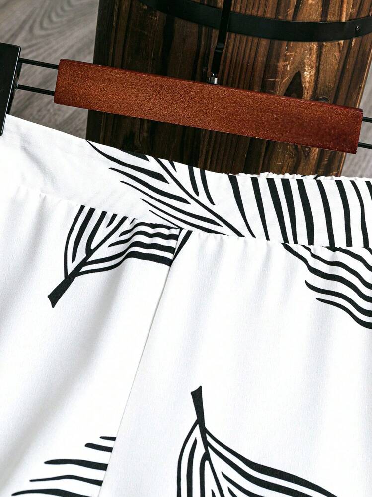 EMERY ROSE Women Simple Printed Casual Pants Fall Cloth For Women - White - View 6