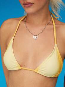 COUREZ Conjunto de bikini con parte superior triangular y pierna alta en estampado degradado / Atuendos de verano para mujer Traje de baño para vacaciones Vintage Y2K - Naranja - Ver 7