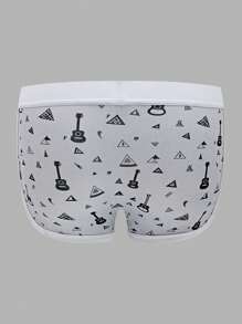 4pcs Pack Teen Boy Letter & Guitar Print Boxer Briefs - Multicolor - View 8