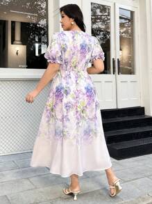 Modelyn Plus Size Short Sleeve Summer Dress, Fashion - Multicolor - View 2