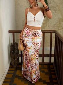 SHEIN VCAY Váy len bó sát họa tiết da báo và hoa cỡ lớn cho nữ, váy dài phong cách đảo bãi biển mùa hè, kỳ nghỉ bãi biển, kỳ nghỉ sân bay, mùa hè, phong cách Boho sang trọng, bữa nửa buổi theo phong cách Boho, kỳ nghỉ bãi biển, kỳ nghỉ thành phố, phương Tây, trang phục phương Tây, phụ nữ, kỳ nghỉ đảo mùa hè châu Âu, tuần trăng mật, Old Money, bãi biển phía Nam Santorini, Hy Lạp, bờ biển Amalfi, đảo Ibiza, cô gái, họa tiết da báo, họa tiết báo gêpa - Nhiều màu - Xem 3