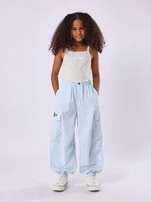 SUMWON Summer Tank Top Parachute Pants Co-Ord Set Modern Streetwear Wide Leg Casual Fashion Crop Festival Dance Practice - Multicolor - View 1