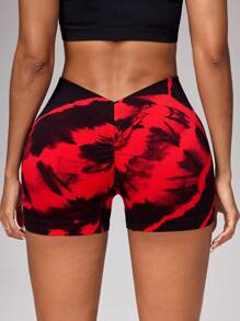 Easithlete Women's Seamless High Elasticity V-Shaped Butt Lifting Sports Shorts Workout Short - Multicolor - View 3