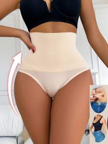 SHEIN 2pcs Women Seamless Shapewear Bottoms, Solid Color High Waist - Multicolor - View 5