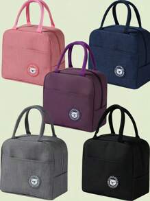 1pc Leakproof Thick Aluminum Foil Insulated Reusable Bear Print Lunch Tote Bag For Work School Teachers Outdoor Picnic Camping Travel - Gift For Women Men Teachers Day Birthday Holiday Presents Cooler Bag Portable Lunchbox Container - Multicolor - View 1