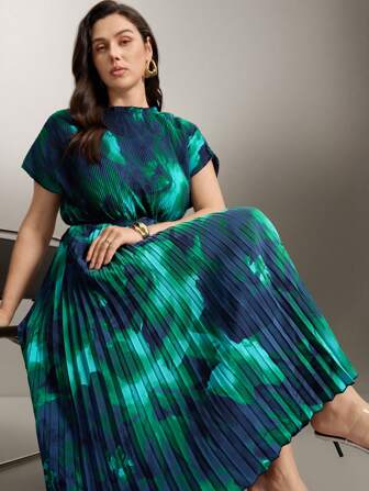 Flouryn 加刷印花褶边长裙女装