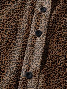 EMERY ROSE 1 Áo sơ mi cổ chữ V rộng rãi, thoải mái, họa tiết da báo cỡ lớn cho nữ Áo sơ mi họa tiết da báo Áo sơ mi họa tiết da báo màu nâu Áo sơ mi họa tiết da báo cho nữ Áo sơ mi mùa thu - Nhiều màu - Xem 6