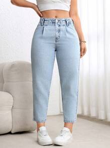 EMERY ROSE Plus Size Women's Cotton Casual Non-Stretch Tapered Jeans