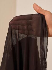 Zivah 2025 春夏新款音乐节、复活节、圣帕特里克节、西部风、游牧风、生日派对、毕业季、校园风、学生装、日常出游、百搭百搭、休闲、度假、邮轮旅行、海滩、日光浴、网络流行时尚、街头潮流、婚礼宾客波西米亚风、通勤、早午餐、机场、紧身胸衣褶饰不对称分层网眼飘逸短款棕色连衣裙 - B - 棕色 - 查看 10