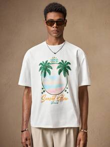 AKNOTIC Áo thun nam tay ngắn dáng rộng, thêu hoa dệt kim màu trắng thời trang, phù hợp mặc mùa hè, đi nghỉ, mặc hàng ngày, tiệc tùng, cặp đôi, quà tặng cho nam - trắng - Xem 5