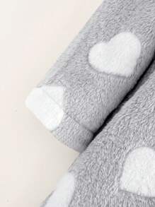 Cozy Pixies 女童爱心图案保暖连帽长袖系带睡袍睡衣女童浴袍长袍长袍女童睡袍秋冬 - 灰色 - 查看 6