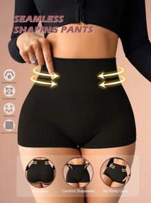 SHEIN 3条装女士无缝束腰塑身内裤，3种颜色 - 彩色 - 查看 3