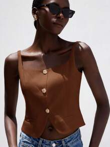 Aveloria Modichic French Elegant Commuting Sleeveless Slim Fit High-End U-Neck Women Tank Top