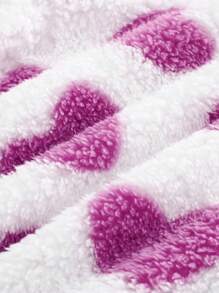 Cozy Pixies Chaqueta con capucha con estampado de corazón 3D para niña de moda