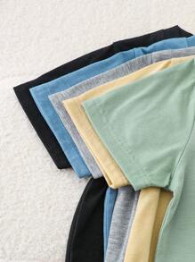 10 Stücke/Set Outfits für Kleine Jungen im Sommer, 5 Farben verfügbar - Grau, Apricot, Schwarz, Grün, Blau, Rundhals Kurzarm Top mit Buchstaben Aufdruck und passende Shorts Sets, minimalistisch & modisch, lässig & vielseitig, Buchstaben Akzente, anliegende Silhouette, geeignet für Outdoor-Spiel, täglichen Lässig-Tragen, Park-Picknicks, Treffen mit Freunden, Geburtstagsfeiern, Fotoanlässe und mehr im heißen Sommer, um die Stilsicherheit und Vitalität des Jungen zu zeigen und ihn zum Mittelpunkt der Menge zu machen und den Sommerspaß zu genießen