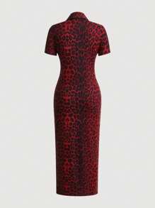 SHEIN Privé Women's Loose Waist Ruched Long Sleeve Dress