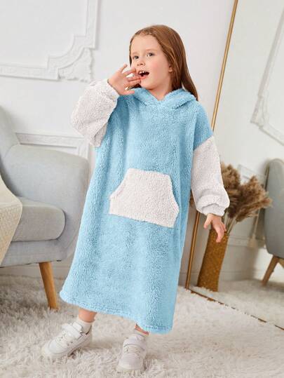 SHEIN Cute Young Girl' Colorblock Pullover Sweater, Casual Homewear Autumn Winter Clothes FoGirlen