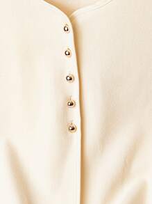 EMERY ROSE 优雅奢华的法式高级双面马甲/外套，女士款 - 杏色 - 查看 3