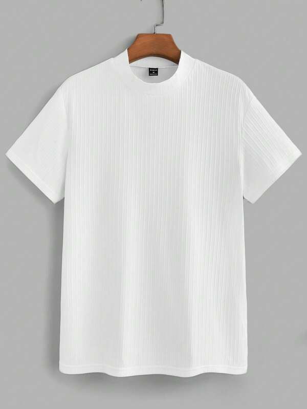 NEON BLANC Tricou bărbătesc cu guler înalt, culoare solidă, vară