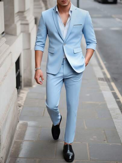 Manfinity Bizformal طقم بدلة رسمية وسترة وبنطلون للرجال للذهاب للعمل