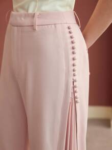 MOTF PREMIUM PLEATED BUTTON PANTS - Dusty Pink - View 2