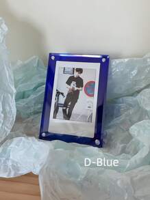 Joivida 1 件轻巧且韧性好的 3 英寸相框展示架，透明防碎照片卡夹，具有反光棱镜效果，现代搁架装饰和桌面收纳架，ASMR 点击锁收藏品展示架 - 彩色 - 查看 10