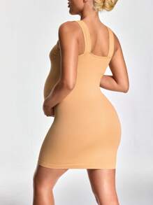 SHAPORA Maternity Solid Color Sleeveless Casual Jumpsuit Romper