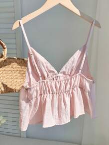 Comfortcana 女士度假花卉刺绣贝壳边吊带背心衬衫