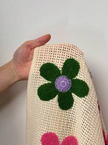 Slaydiva 2025秋冬新款大码女装街头时尚/校园穿搭/日常休闲旅行宽松玫瑰红羊毛衫卡通花朵针织裤 - 彩色 - 查看 9