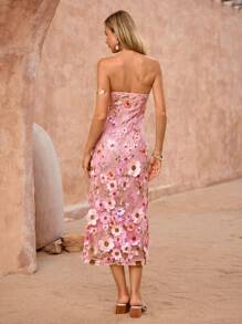 Lavishia Women Floral Embroidered Mesh Bustier Midi Dress Y2k Clothes Women Y2K Back To School Clothes Country Outfits Women Old Money Style Women Going Out Airport Outfit For Women Dress For Women Beach Outfits For Woman Beach Dress Beach Vacation Outfits Beach Essentials Party Dress Pride Starfish Sequin Dress Vacation Outfits Airport Summer Honeymoon Woman Dress For Women Boho - Multicolor - View 2
