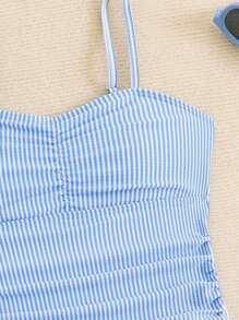 SHEIN Bikini de 2 piezas con diseño de rayas para niñas preadolescentes - Multicolor - Ver 7