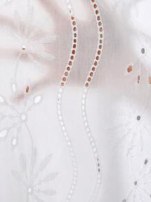 EMERY ROSE Plus Size Women's Elegant Embroidered Crew Neck Coat Fall Women Clothes Fall Clothes Fall Outfits - White - View 6