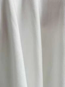 Sweetra Áo thun tay ngắn rộng rãi họa tiết ngọc trai buộc dây mùa hè cho nữ - trắng - Xem 7