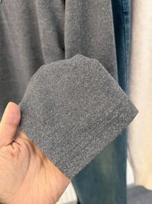 SHEIN EZwear 女士纯色块字母印花长袖休闲 T 恤