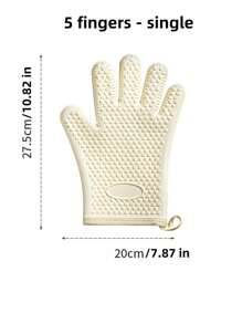 Five-Finger Thickened Silicone Oven Gloves, High Temperature Resistant To 300 Degrees, Non-Slip Heat Resistant Anti-Scalding Kitchen Baking Gloves, Microwave Oven Mitts, Cooking Accessories For Home, BBQ, Grilling, Housewarming Gift, Kitchen Safety - Multicolor - View 4
