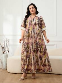 Al Najma 大码女式土耳其和阿拉伯风格长袍连衣裙 - 彩色 - 查看 4