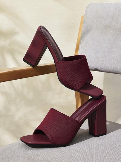 CUCCOO BASICS Casual Fashion Versatile Simple Elegant Solid Color Chunky Heel Women Sandals