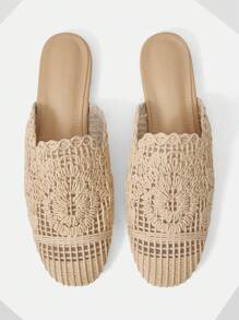 MOTF PREMIUM 2024 NEW ROUND TOE LOW HEEL FLAT SANDALS, SUMMER - Dusty Pink - View 2